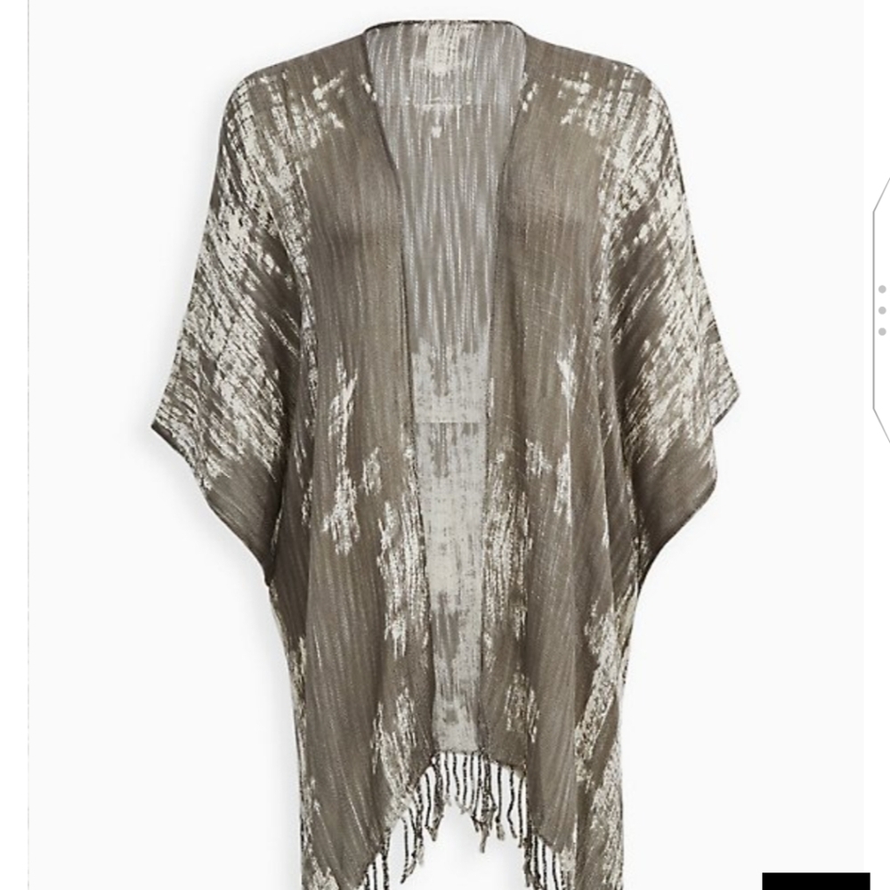 🆕OLIVE & WHITE TIE DYE RUANA